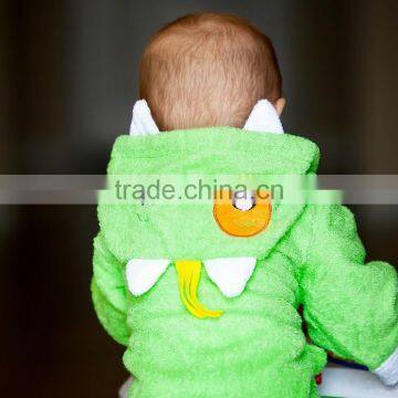 Green Monster Coton Bathrobe and Towel,baby Terry Bathrobe Wholesale