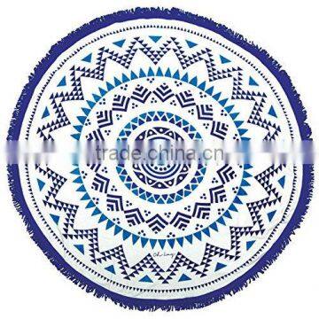 Hot Sale Cheap Reactive Print Microfiber Beach Towel With Tassel photo-2