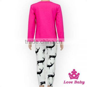 2017 Spring Western Baby Girls Boutique Clothing Hot Pink Cotton Long Sleeve Deer Pattern Printed Children Christmas T Shirt photo-6