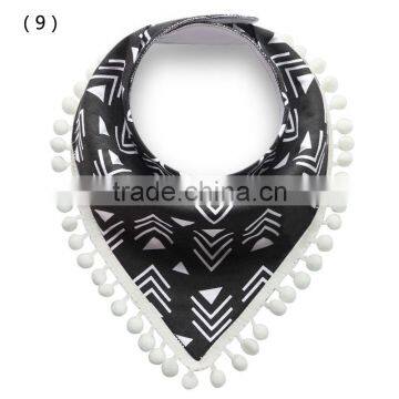 S17223A Soft Organic Cotton Baby Bandana Drool Bibs With Pom-Pom photo-5