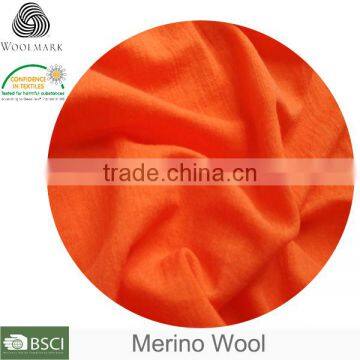 Wool silk jersey knit fabric hot sale, High quality merino wool fabric