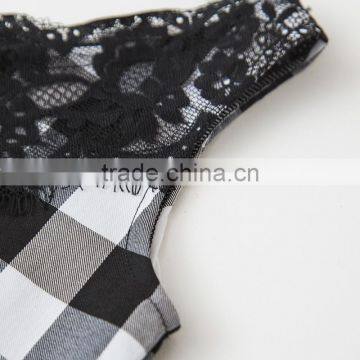 ShiJ 2017 New Design Brand Casual Black White Lattice Lace Vest Women Dresses photo-4