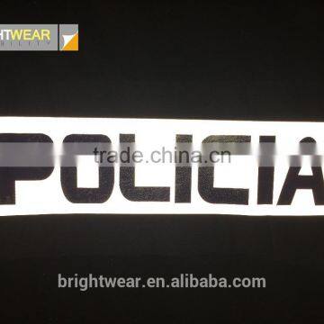 Relfective Policia With Blue Printing Reflective Letter be Heated on Vest for Spain Market photo-2