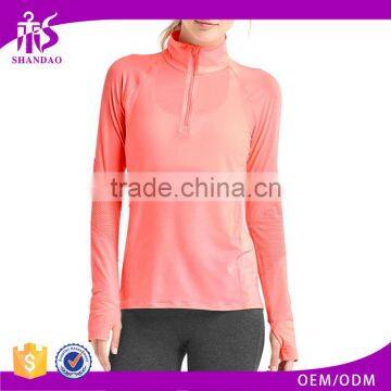 Shandao Factory Manufacturers Cheap Zipper up See through Sports Running one piece yoga wear