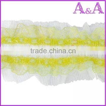 2017 nice embroidery sequin decorative lace trim (YFT-099)