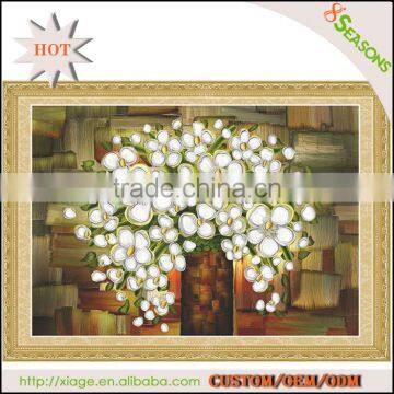 Hot Sale Silver Flower Pattern Embroidery Diamond &Rhinestone Painting DIY Kit Cross Stitch For Living Room