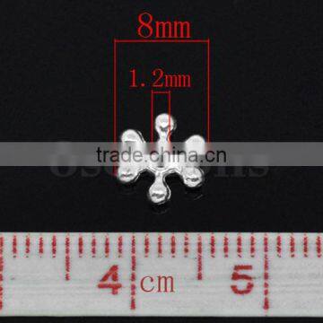 Lowest Price Christmas Snowflake Tiny Spacer Beads,Silver Plated Tiny Spacer Beads,8mmx 2mm 300PCs photo-2