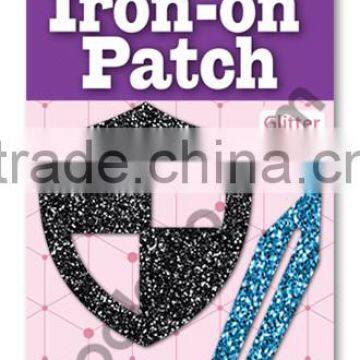 mini Glitter Iron on PU patches Kids iron on patch printing iron on patch