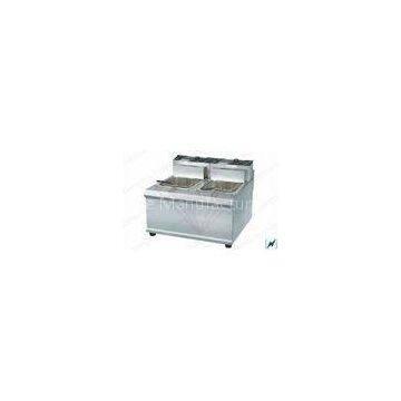 2 Basket Countertop Restaurant Deep Fryer CE , Easy Clean / Operate