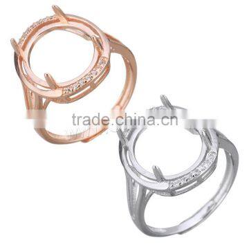 Wholesale real rose gold finger ring design without stones