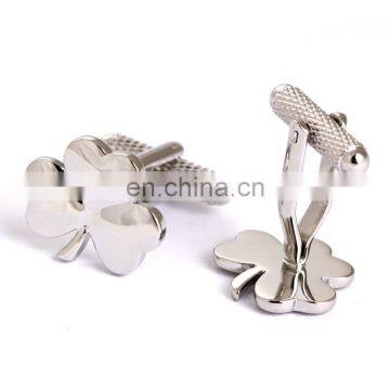 SHAMROCK CLOVER CUFFLINKS IN SILVER photo-4