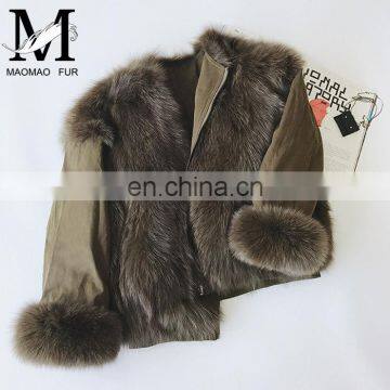 2017 Style Fashion Bomber Coats Real Fox Fur Wholesale Double Face Fur Coat