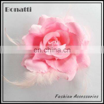 Top quality fabric chiffon flower brooch fabric flower brooch pink