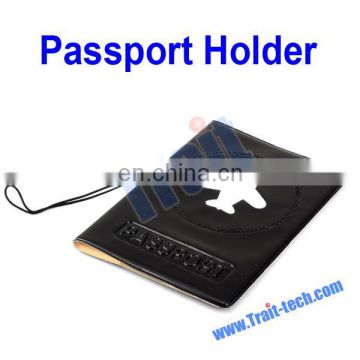 Promotional 14x9.5cm Traveling Flip Plastic Passport Holder With Elastic Band