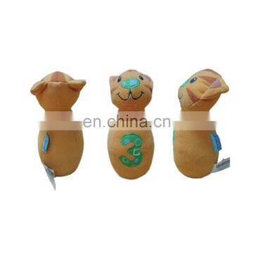 No.3 Customized bowling ball animal Plush Baby Bed Bell Rattle Wrist Rattle B0092 Shenzhen toy factory