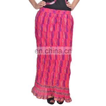 Gold Print Cotton Skirt