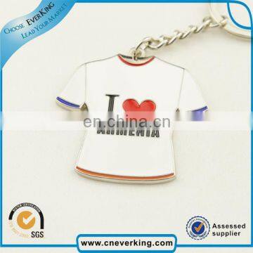 Custom Hard Enamel Keychain for clothes T-shirt Shape metal keychain