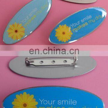 printed your logo safety pin metal name tag name badge