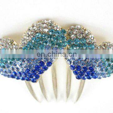 2013 newest fashion alloy rhinestone hair comb fork