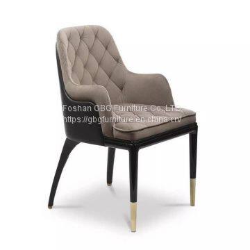 Ash Wood Frame Hotel Restaurant Chair in Fabric