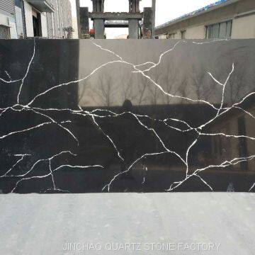 Artificial calacatta black quartz slabs