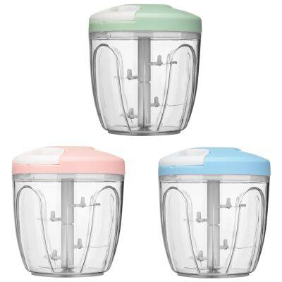 1000ml Manual Food Chopper 1L Hand Pull Mincer Blender Mixer Food Processor photo-2