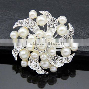 wholsale fashion silver gold crystal rhinestone diamond pearl bulk owl fancy brooch pin