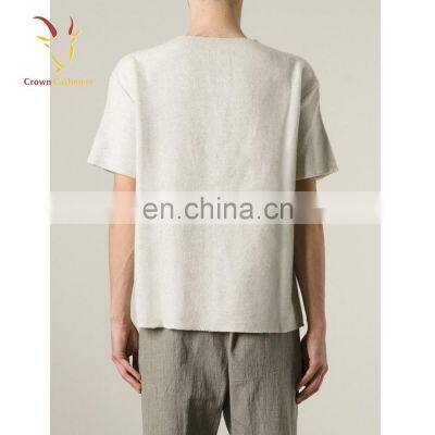 Men's Cashmere/silk Blended Sweater With Short Sleeves photo-2