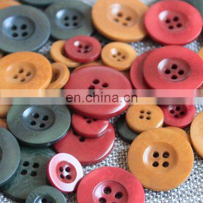 Custom eco friendly corozo button black 4 hole 25mm