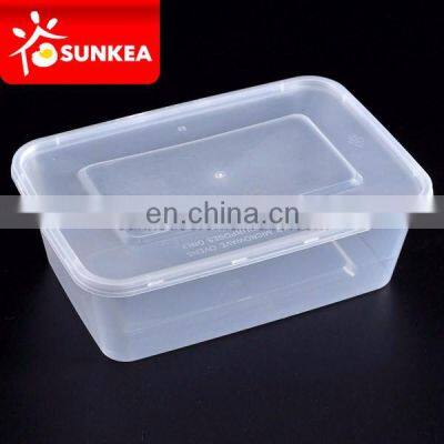 Transparent disposable PP lunch food plastic box with cover