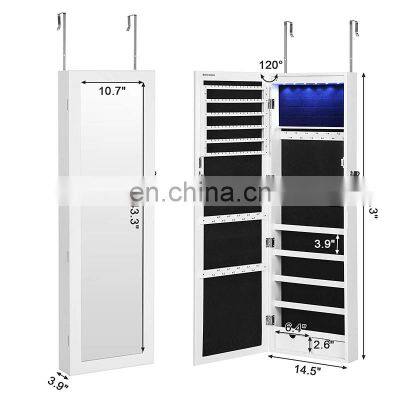 Hanging Wall Mounted Jewelry Cabinets Storage Organizer With Mirror Full Length Mirror photo-3