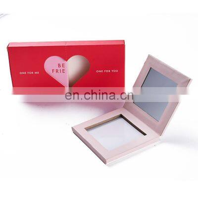 Valentine gift love heart shaped paper cosmetic makeup eye palette packaging bulk sale manufacturer