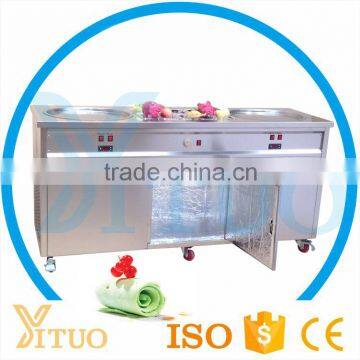 Thialand Roll Fry Ice Cream Machine Double Pan Thailand Stir Fried Ice Cream Machine China Factory Supply Fry Ice Cream Machine photo-2