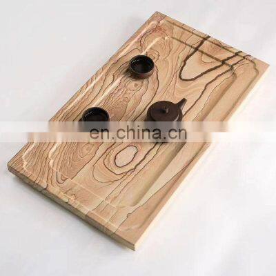 High Quality Yellow Sandstone Tea Tray Natural Stone For Tea Table