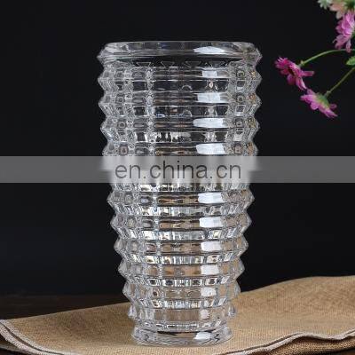 Creative Modern Handmade Home Wedding Decoration Tabletop Flower Clear Mosaic Style Glass Crystal Vase