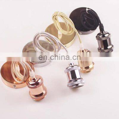 Retro Chandelier Hanging Wire Hanging Aluminum Lamp Head E27 Large Screw Lamp Holder photo-2
