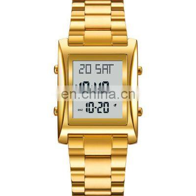 New Arrival Skmei 1812 Gold Digital Stanless Steel Strap Watch for Men Factory Wholesale Waterproof 30 Meters