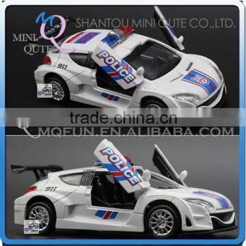 Mini Qute 1:32 kid Die Cast pull back alloy music police racing car vehicle model car electronic educational toy NO.MQ 0536B