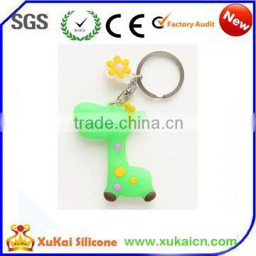 Simple animal style 3D silicone keychain