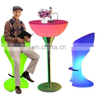 rechargeable led light up bar table illuminated event night club led light bar stool furniture high cocktail table chair set