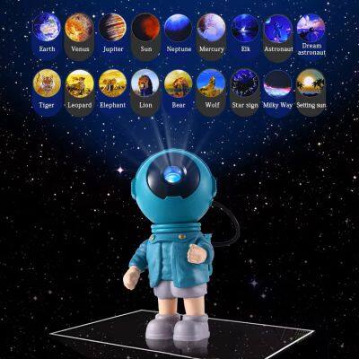 Mini Astronaut Galaxy Projector 18 HD Film Discs Kids Spaceman Starlight Projector Novelty Led Night Lamp For Home Decoration photo-4
