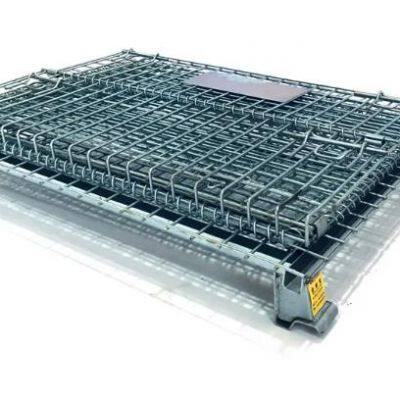 Folding Zinc Coated Warehouse Steel Mesh Storage Cage photo-2