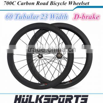 Top quality new style 700C Disc Road Bike Wheel Set Toray T700 carbon road bicycle 60mm tubular with 23mm width