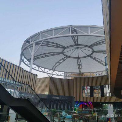 Структура крыши из воздушных подушек мембраны ETFE, 1050 мембранные трубчатые фермы PVDF для платформ КПП, АЗС и навесов зарядных станций, ПТФЭ для спортивных выставочных площадок, платформ железнодорожных вокзалов и залов ожидания