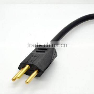 CE ROHS DVE Approved 100% Brass Contact Swiss ac power cord/Brazil power cord/Swiss power cable