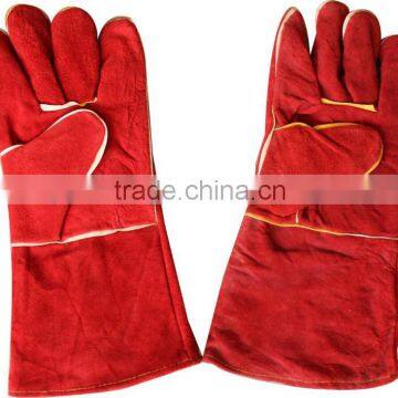 long red cow split leather welding glove