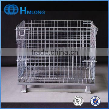 Warehouse foldable welded stackable metal crates