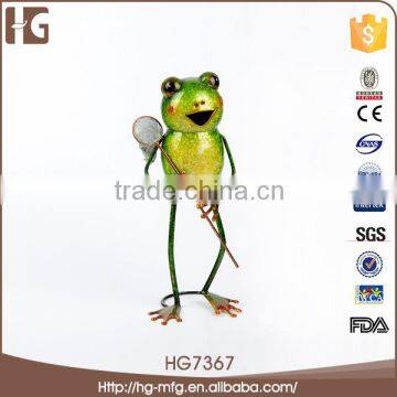 Personalized design metal standing frog 12x9x28CMH HG7367 craft supply with low price