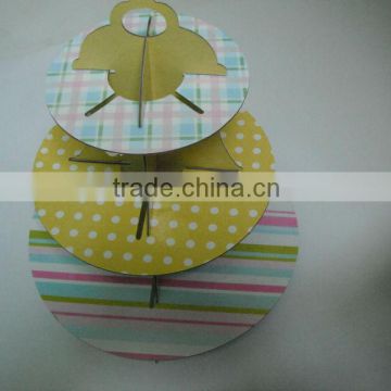 Happy Birthday Display Cake Holder, 3 Tier Round Cupcake Stand