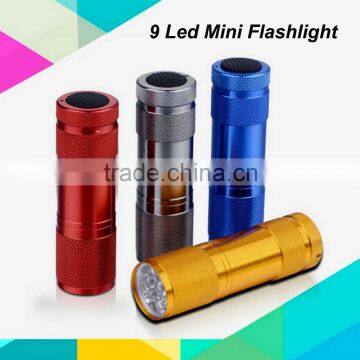 (130019) High Quality Factory Price Aluminum Promotion Flashlight with 9 Led